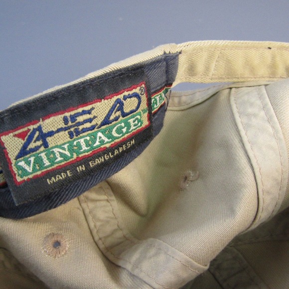 Hawks Landing Strapback Hat Khaki Tan‎ Adjustable Golf Course Cap USA Flag - Picture 9 of 9